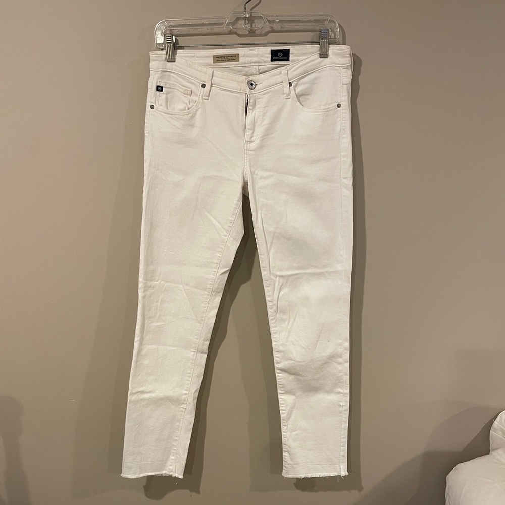 AG ‘The Stevie Petite Cuff’ White Jeans